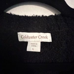 Coldwater Creek bouclé tunic sweater, BLACK, size Large, new in packaging